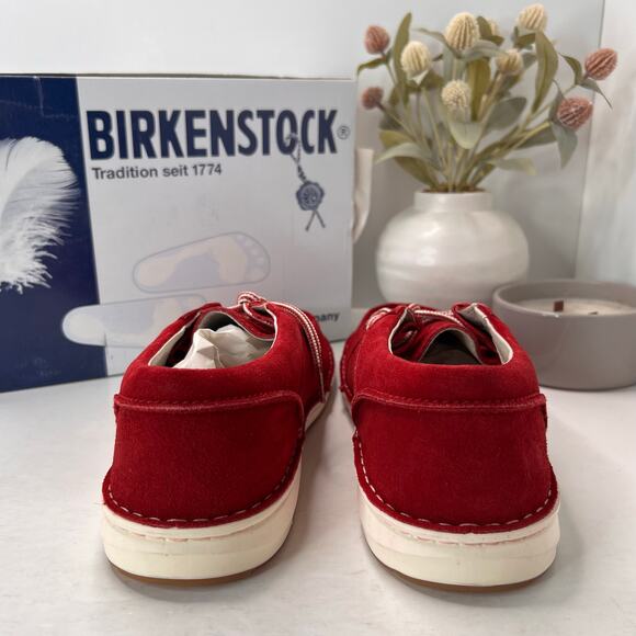 Birkenstock Pasadena High Suede Chukka Boot Dark Red Men 11/EU 44 NWB Narrow Fit - Picture 4 of 10